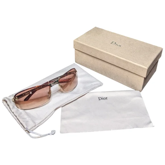 Dior | Adiorable Vintage Y2K Pink Rimless Sunglasses 64-16-115 - Picture 1 of 5